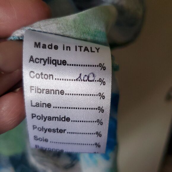 Eleanore Emaldi Paris Blouse Size S / M Cotton Made In Italy Watercolor Mandalas - Picture 12 of 16